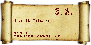 Brandt Mihály névjegykártya